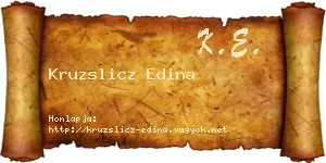 Kruzslicz Edina névjegykártya